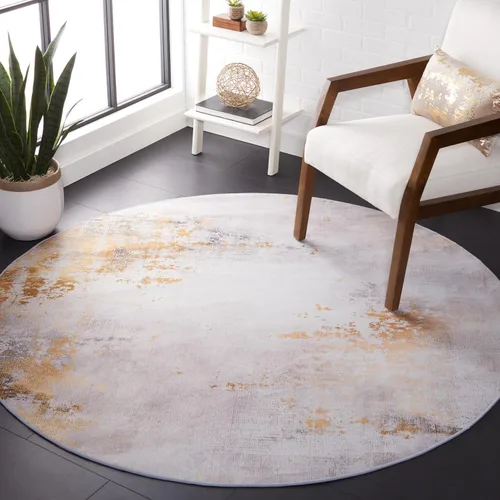 Miniatura 10 de SAFAVIEH Tacoma Collection - Alfombra de área de 2 pies 6 pulgadas x 6 pies, gris y dorado, antideslizante y fácil de limpiar, ideal para sala