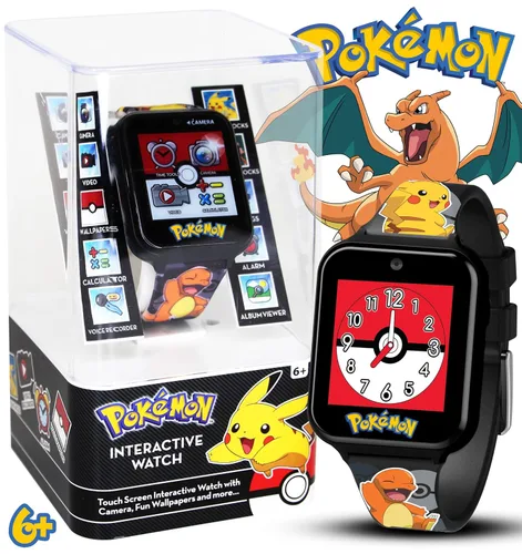 Miniatura 2 de Reloj inteligente interactivo para niños Pokémon – Reloj con pantalla táctil con juegos, cámara, grabadora de voz, contador de pasos, alarma