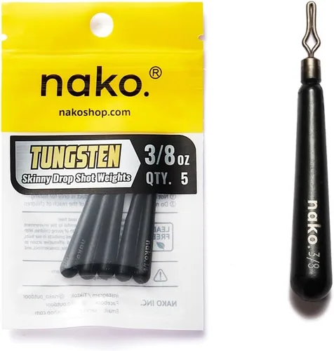 Miniatura 14 de Nako - Pesas de tungsteno para tiro de caída, pesos de tungsteno, pesos de pesca para equipo de tiro caído, 1/32 oz - 1 oz, sin astilla, negro