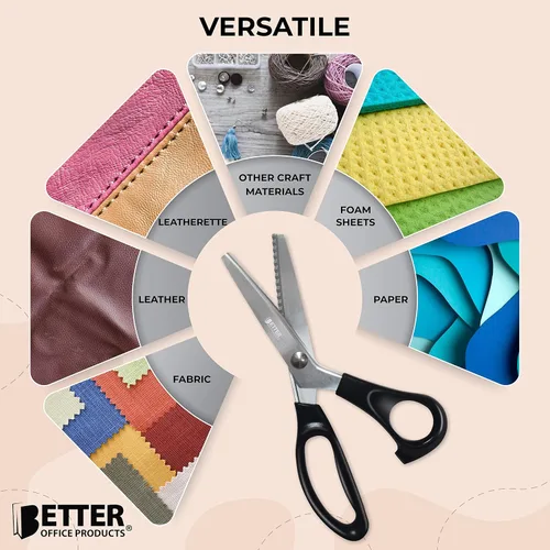 Miniatura 5 de Better Office Products Tijeras profesionales para pintar, tijeras de tela de acero inoxidable de 9 pulgadas, tijeras de costura, tijeras de corte