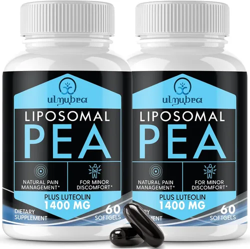 Miniatura 8 de Ulmubra Palmitoiletanolamida liposomal 1300 mg más luteolina 100 mg, absorción superior, suplemento de guisante micronizado para el manejo