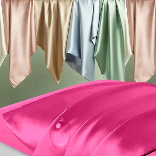 Miniatura 2 de Funda de almohada de seda para cabello y piel, fundas de almohada de seda de morera tamaño estándar, anti-acné, refrescante para dormir, seda Rosa