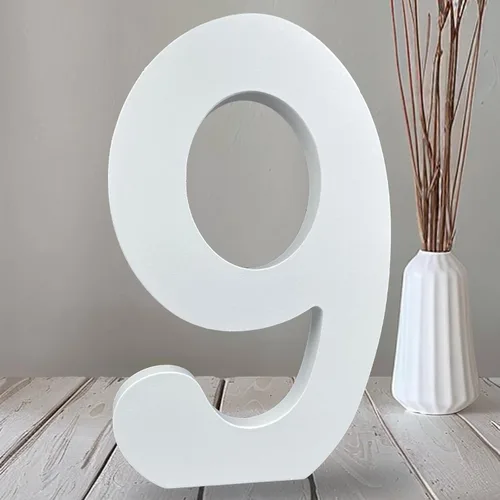 Miniatura 6 de AOCEAN Números de madera blanca de 10 pulgadas, número de madera sin terminar para pared, números decorativos de pie, rebanadas, decoración de Dos