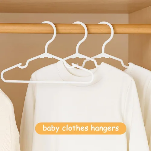 Miniatura 9 de Perchas para ropa de bebé, paquete de 120 perchas de plástico blanco para niños, 11.5 pulgadas, ahorro de espacio, antideslizantes, para bebés