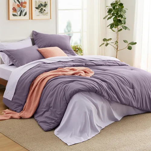 Miniatura 24 de Bedsure Juego de ropa de cama con edredón tamaño individual de 5 piezas, diseño bohemio contrastante, juego de cama en una bolsa con edredón