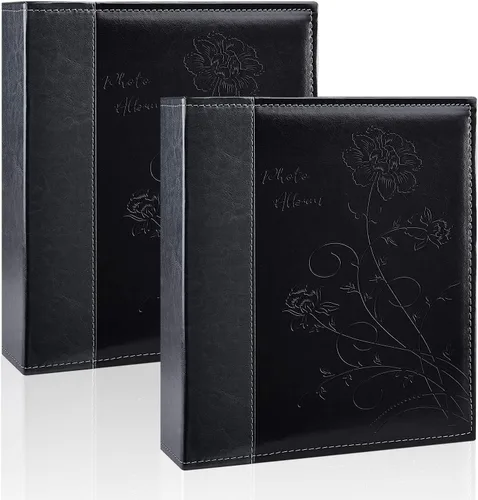 Miniatura 11 de Álbum de fotos de 8x10 con páginas transparentes y bolsillos, cubierta de piel, deslizable, para 50 fotos verticales de 8x10, libro de fotos