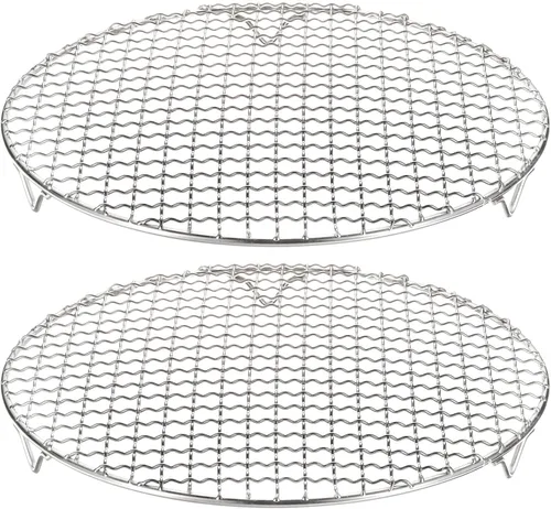 Miniatura 20 de HARFINGTON Rejilla Redonda de Cocina de 6.5 Pulgadas de Acero Inoxidable 201 con Alambre Cruzado para Barbacoa, Parrilla, Cocina, Horneado, Ahumado