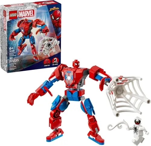 LEGO Marvel Spider-Man Mech vs Anti-Venom - Juego de juguetes de construcción – Juguete de Spider-Man para niños, niños y niñas, a partir de 6 años