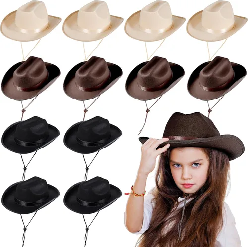 Miniatura 17 de Hercicy Sombreros de vaquero para niños pequeños, sombrero de vaquera para niños y niñas, accesorios de disfraz de bebé, suministros de fiesta