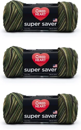 Miniatura 132 de Red Heart Hilo Super Saver, paquete de 3, estampado artístico, 3 unidades Estampado De Artista
