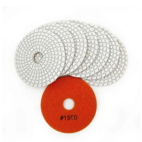 Miniatura 12 de SHDIATOOL Juego de 8 almohadillas de pulido húmedo de diamante de 4 pulgadas/3.937 in de diámetro, más un respaldo de goma de 5/8 pulgadas -11