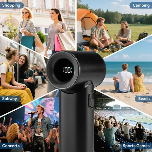 Miniatura 9 de Ventilador turbo portátil de mano de 17400 rpm, mini ventilador turbo de alta velocidad [15 horas de tiempo de enfriamiento máximo], 4500 mAh