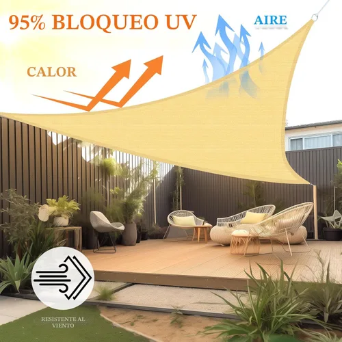 Miniatura 2 de Shade&Beyond - Toldo triangular tipo vela de 12'x12'x12' con toldo permeable de arena para patio, jardín, terraza, pérgola