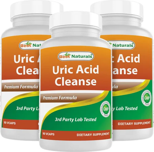 Best Naturals Vitaminas de limpieza de ácido úrico para hombres y mujeres, 90 cápsulas vegetales (90 unidades (paquete de 3))