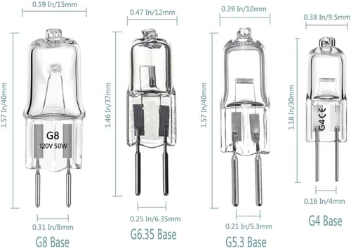 Miniatura 2 de Bombillas halógenas G5.3 de 20 vatios G5.3 12 V 20 W, bombillas halógenas JC de 20 W, 12 voltios, bajo voltaje, 12 V, lente de vidrio transparente