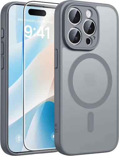 Miniatura 72 de FNTCASE Funda para iPhone 13 Pro: Fundas magnéticas translúcidas mate delgadas con protector de pantalla de vidrio templado