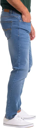 Miniatura 4 de Pantalones de mezclilla para hombre, corte ajustado, algodón elástico, clásico, recto, esencial, cómodo, flexible, 28W-40W