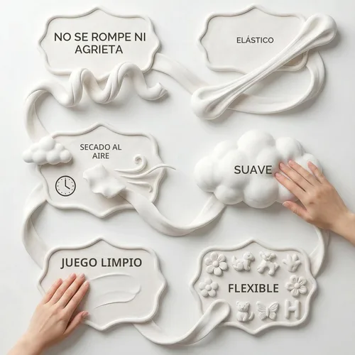 Miniatura 3 de BOHS Arcilla de Espuma Modeladora Blanca Lite - 500 Gramos, Suavidad y Secado al Aire - para Flores de Espejo, Cosplay, Horneado Falso, Suministros