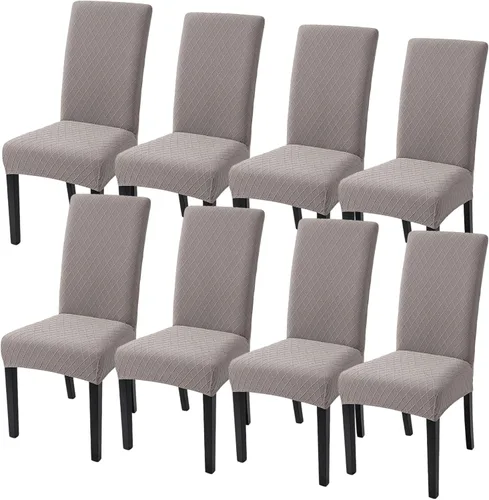 Miniatura 67 de SearchI Juego de 4 fundas para sillas de comedor, elásticas con estampado floral, fundas deslizables para sillas Parsons de spandex, removibles