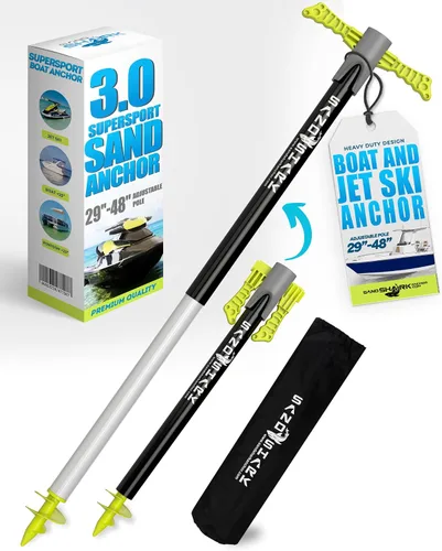 SandShark Supersport 3.0 Anclaje de agua poco profunda – Gran moto acuática, PWC, accesorio de barco pontón – Se ajusta de 29 a 48 pulgadas con
