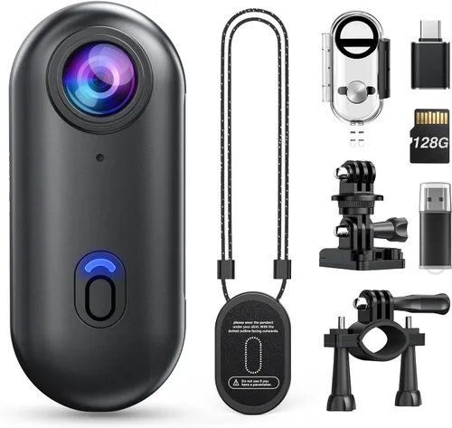 Miniatura 12 de Z10 - Cámara de acción 4K, cámara deportiva portátil de 256GB con estuche impermeable, clip magnético y accesorios de montaje rápido, cámara