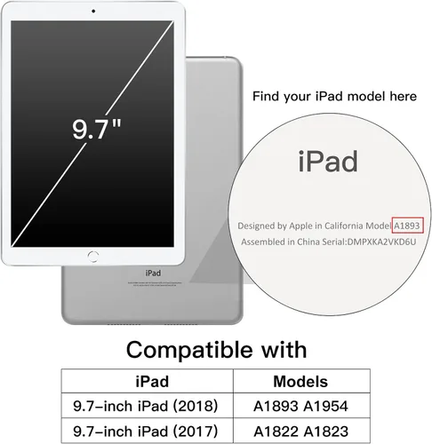Miniatura 2 de JETech - Funda para iPad de 9.7 pulgadas (6ª/5ª generación, 2018/2017), funda delgada transparente de TPU suave y a prueba de golpes (transparente)