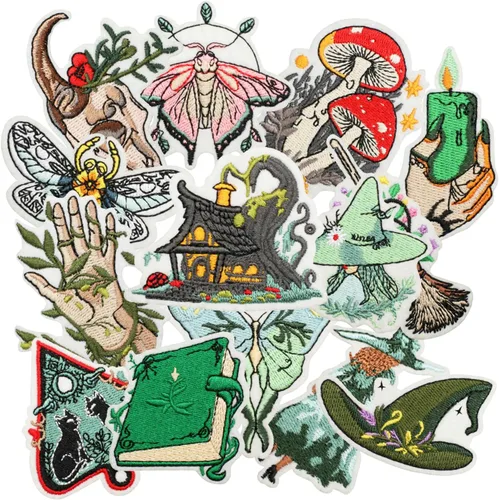 Miniatura 72 de 24 parches retro bohemios para planchar o coser, bonitos apliques bordados femeninos, decoración de moda para ropa, sombrero, bolso, vestido, Planta