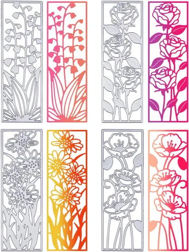 Miniatura 3 de ORIGACH 4 troqueles de corte de marco de flores de metal para hacer tarjetas, plantillas en relieve para álbumes de recortes, decoración de tarjetas