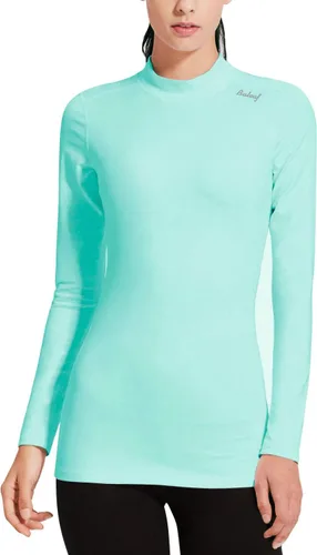 Miniatura 2 de BALEAF - Camiseta térmica de correr para mujer, de vellón, con cuello alto falso, manga larga, para entrenamiento en clima frío