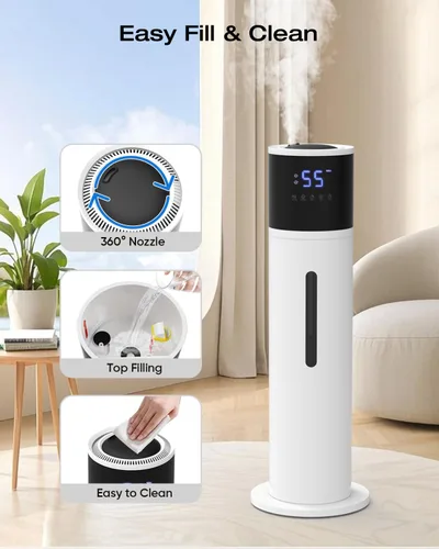 Miniatura 8 de Humidificador de 13L para habitación grande, tiempo de funcionamiento de 100 horas, 28 dB, silencioso, humidificadores de aire de niebla fría