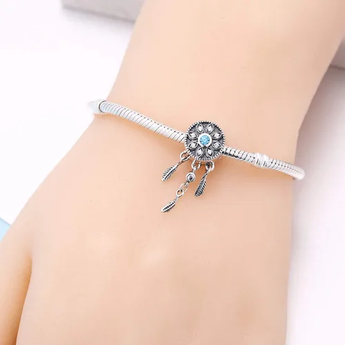 Miniatura 5 de SOUKISS Colgante de plata de ley 925 con diseño de atrapasueños, para pulsera europea, collar