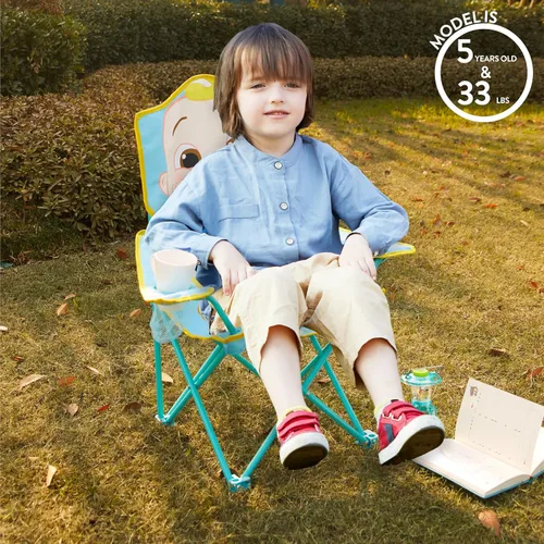 Miniatura 5 de Cocomelon Silla de campamento plegable para niños con bolsa de transporte, silla portátil para interiores y exteriores, ligera y compacta, ideal