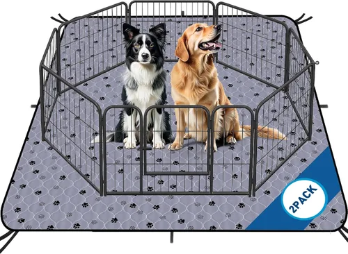 Miniatura 13 de Fostanfly Almohadillas lavables para orina para perros, paquete de 2 almohadillas reutilizables superiores de 36 x 48 pulgadas, impermeables, Gris