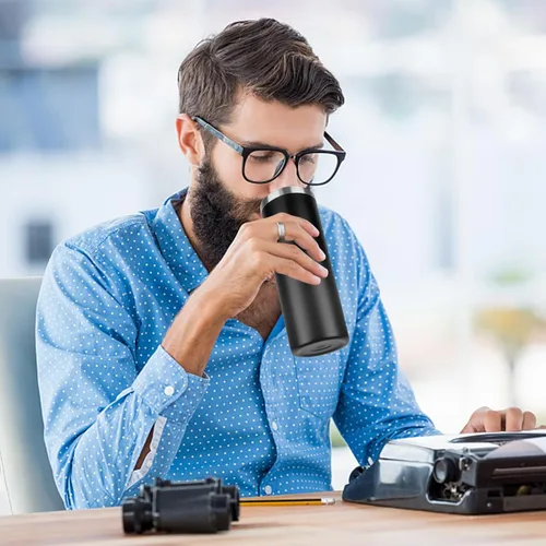 Miniatura 6 de Vaso delgado de 20 onzas con tapa y pajita, vaso de acero inoxidable aislado al vacío, taza de café de doble pared a prueba de fugas, vaso térmico