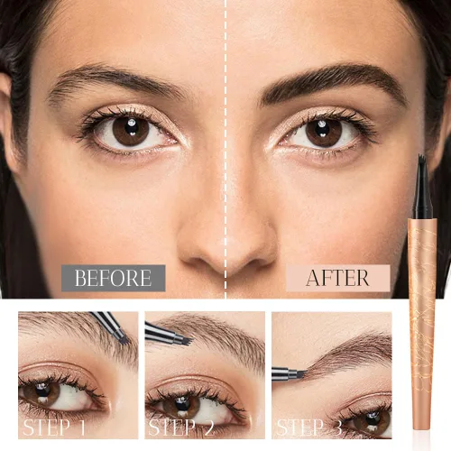 Miniatura 6 de Lápiz de cejas Microblading, 3D resistente al agua, 4 puntas, microblading para cejas, maquillaje de cejas con relleno de huecos, maquillaje