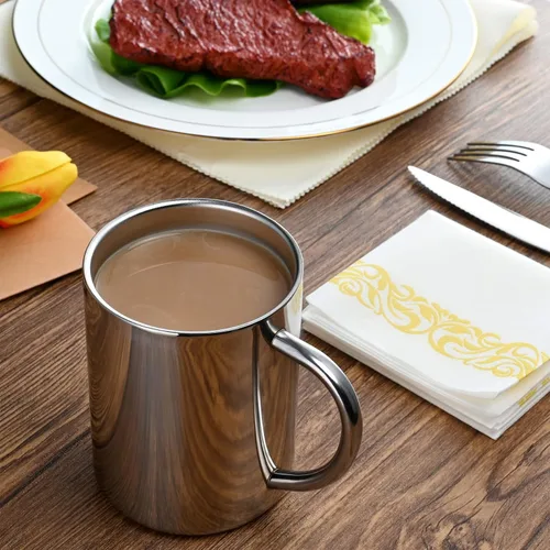 Miniatura 3 de Taza de café aislada de acero inoxidable 304 de 13.5 fl oz, vaso de viaje al vacío de doble pared, inastillable para campamento, oficina