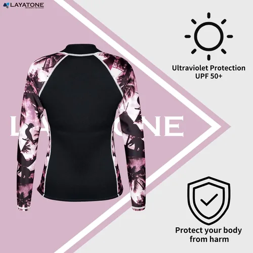 Miniatura 5 de LayaTone 2mm Wetsuit Top Women – Long Sleeve Neoprene Jacket with Lycra Sleeves, YKK Front Zip, Ultra-Thin Flexible Arms, Double-Density Warmth &