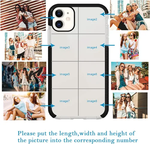 Miniatura 2 de Funda de teléfono personalizada para iPhone 11, diseño personalizado de fotos de collage de múltiples imágenes, resistente a los golpes, resistente