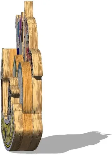 Miniatura 2 de Imán de Huntsville para nevera, diseño 3D de madera, para viajes, recuerdos coleccionables, decoración hecha a mano