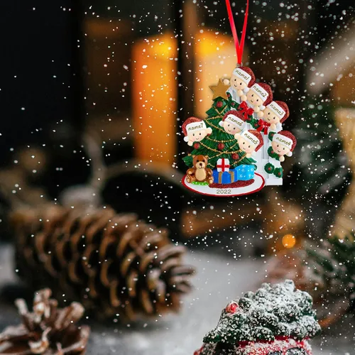 Miniatura 4 de Adorno familiar para árbol de Navidad 2024, adorno colgante para árbol de Navidad de 2024, adorno de familia de 2 nombres, adorno personalizado