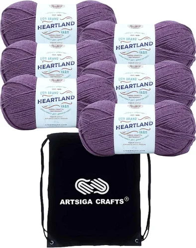 Miniatura 14 de Lion Brand Heartland Capitol Reef 136-140 (3 cadejos - mismo lote de tinte) Hilo estambre medio #4 acrílico para crochet y tejer con bolsa