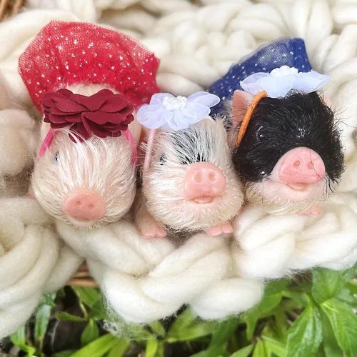 Miniatura 8 de OtardDolls Muñecas de cerdo Reborn realistas, 5 pulgadas, suaves, realistas, lindas muñecas de cerdo recién nacidas con accesorios de juguete