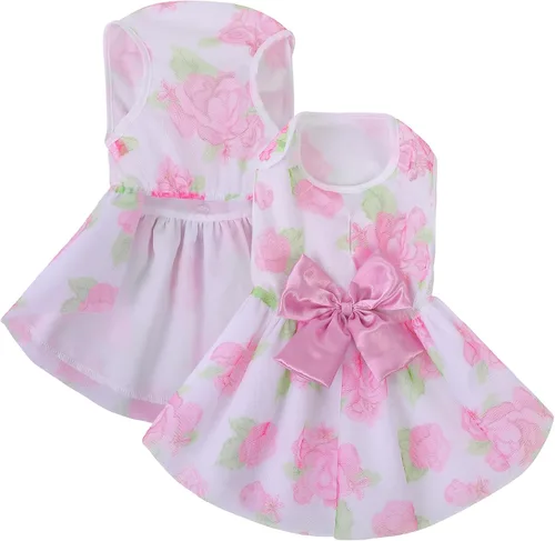 Miniatura 12 de ASENKU Vestido para Perro Vestido de Boda para Mascotas Princesa de Encaje Cachorro Traje de Fiesta de Cumpleaños Ropa Formal para Hembra para Azul