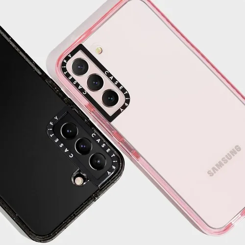 Miniatura 7 de CASETiFY Funda de impacto para Galaxy S22+ - Adhesivo Aries Moross, color negro transparente