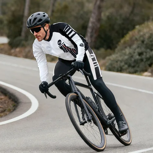 Miniatura 34 de sponeed Ropa de ciclismo para hombre, manga larga, para bicicleta de montaña, camiseta de bicicleta de carretera, pantalones acolchados, trajes