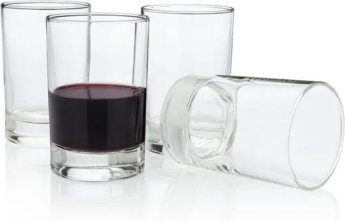 HISTORY COMPANY Bàcaro di Veneto - Copa de vino italiana rústica – Estilo tradicional sin tallo, juego de 4 piezas (colección de caja de regalo)