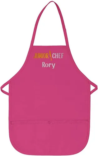 Miniatura 7 de Delantal personalizado bordado Junior Chef Kids Delantal Juego de blanco.