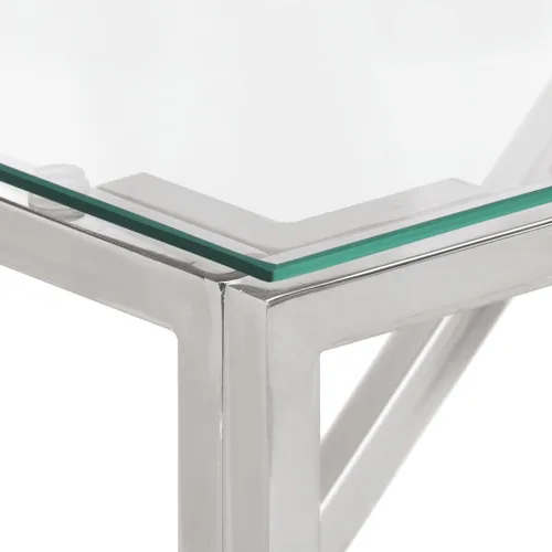 Miniatura 4 de vidaXL Mesa de consola, mesa de sofá, mesa de consola de pasillo, detrás de la mesa del sofá para sala de estar, estilo moderno, acero inoxidable