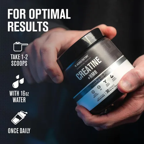 Miniatura 5 de Jacked Factory Suplemento en polvo de creatina HMB con monohidrato de creatina y HMB para hombres y mujeres para el crecimiento muscular, mayor