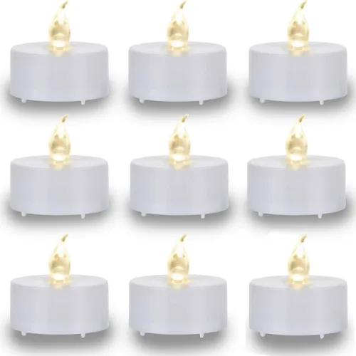 Miniatura 18 de Velas cónicas sin llama con control remoto y temporizador, candeleros LED que funcionan con baterías con llama 3D parpadeante, velas falsas
